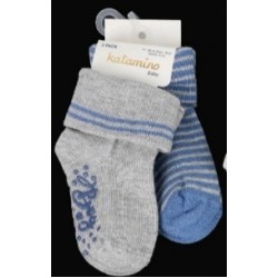 Set calzini corti antiscivolo bambino -grigio - K44105-4