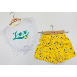 Completo femmina maglietta + shorts "lemon" - 2 pezzi - 1404
